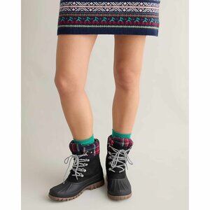 J Crew Perfect Winter Boots with Plaid :: sz 8 :: Black :: BM709